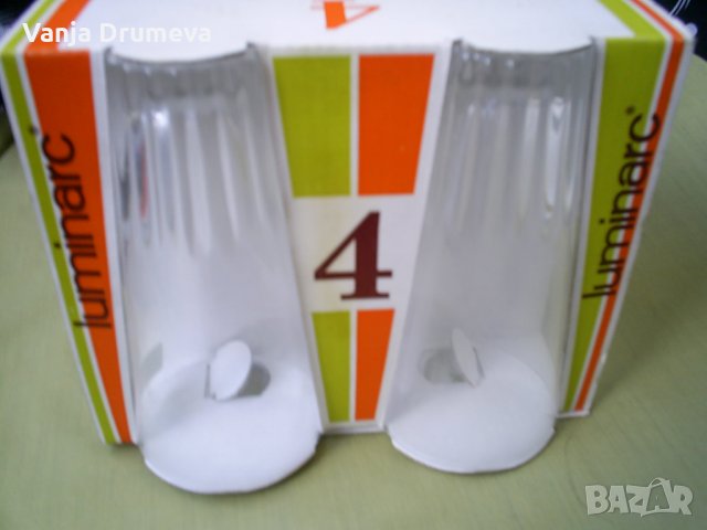 ретро сервиз стъклени чаши от Франция модел стъклени арки - нови, снимка 2 - Чаши - 37633630