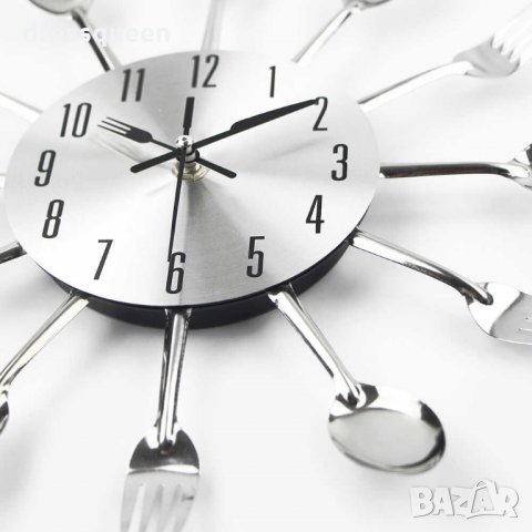 3981 Модерен кухненски часовник вилици лъжици, снимка 3 - Аксесоари за кухня - 30259501