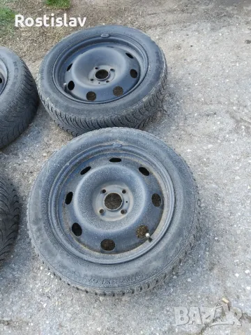 железни джанти със зимни гуми за пежо 207, снимка 2 - Гуми и джанти - 49586358