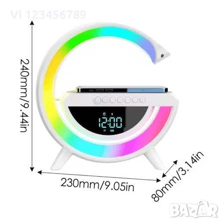 LED интелигентна лампа с безжично зарядно устройство 15 W, Bluetooth, снимка 6 - Други - 44809076