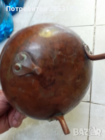 Медно котле с дръжка, снимка 4 - Декорация за дома - 42036557