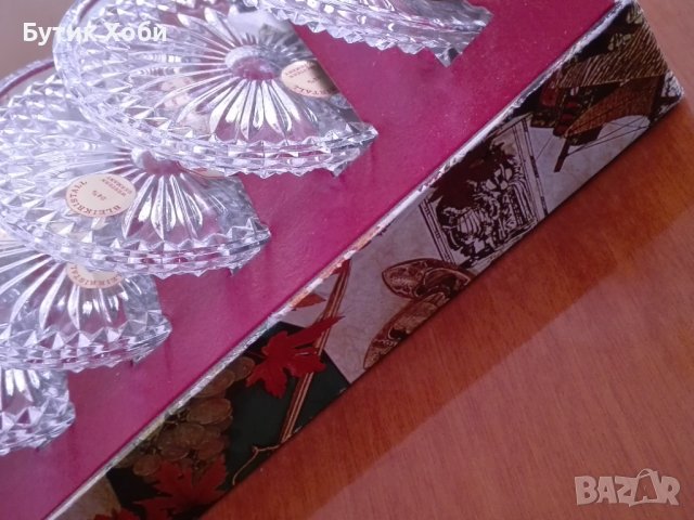 Комплект немски кристални чинийки, снимка 6 - Антикварни и старинни предмети - 36652321
