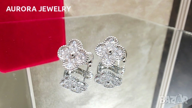 Van Cleef & Arpels VCA Silver Diamonds Clips Vintage Alhambra Дамски Обеци, снимка 7 - Обеци - 53344629