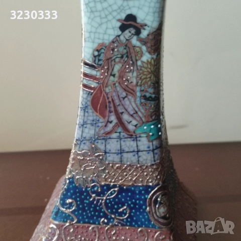 Порцеланов свещник Satsuma, снимка 5 - Антикварни и старинни предмети - 51543822