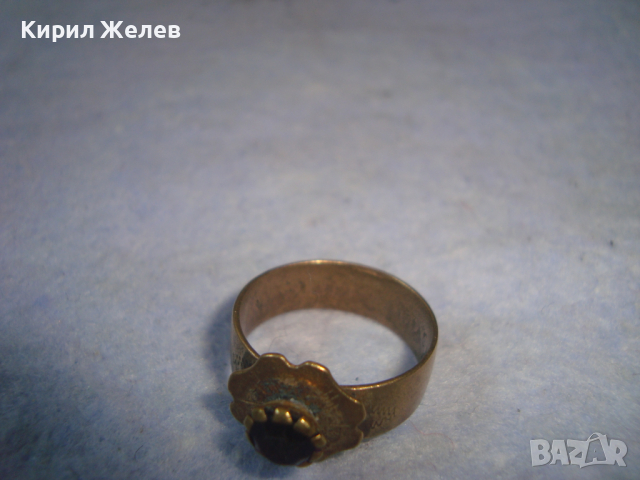 КРАЛСТВО ЮГОСЛАВИЯ МЕСИНГОВ ПРЪСТЕН от ДИНАР с КАМЪК ГРАНАТ РЪЧНА СТАРИННА МАЙСТОРСКА РАБОТА 19637, снимка 10 - Антикварни и старинни предмети - 36378121