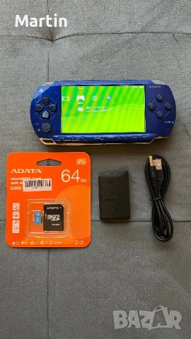 Modded Sony PSP 1000 Metallic Blue 64GB 70+ Games