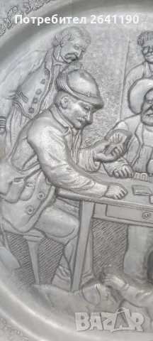 Предлагам уникална  чиния  за стена от 95% калай , снимка 4 - Антикварни и старинни предмети - 50174868