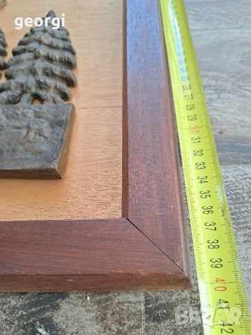 масивно бронзово пано за стена с ловен мотив елен, снимка 6 - Декорация за дома - 51765103