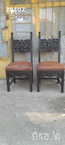 Столове-антикварни-2бр.№030, снимка 2 - Столове - 52489173