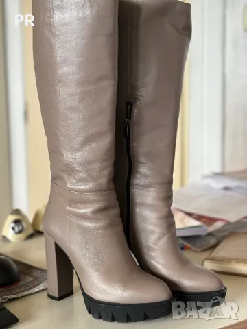 Разкошни ботуши с висок ток от естествена кожа, нови, снимка 2 - Други - 45717251