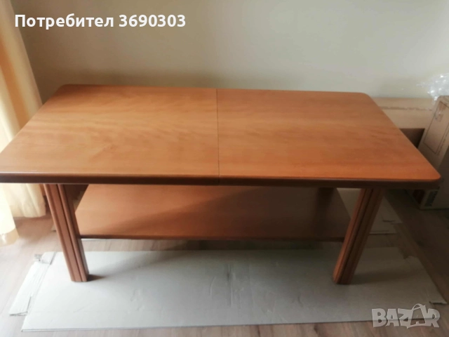 Разстегателна маса дължина 120+30/ ширина 60/ височина 57 см, масив, стабилна и тежка, 240 лв