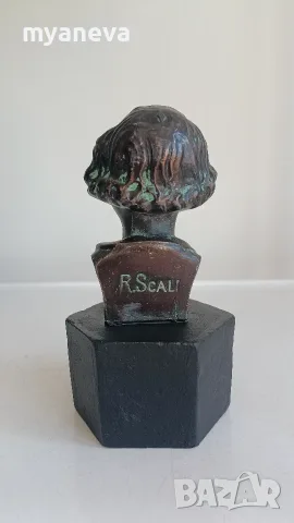 Бронзова , френска скулптура ( 1930 г.) в стил Art Nouveau с подпис R. SCALI.  , снимка 6 - Статуетки - 55993830