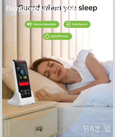 HealthTree пръстов монитор за насищане с кислород в кръвта със SpO2 и пулс Bluetooth пулсоксиметър , снимка 7 - Други - 52342468