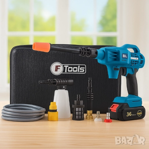 Акумулаторен безчетков пистолет за миене IF Tools BS1101 – 36V, 2.0Ah, с куфар и аксесоари, снимка 4 - Друга електроника - 51852313