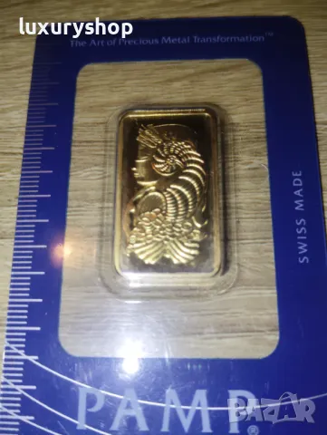 БЕЗПЛАТНА ДОСТАВКА! 15.5 грама, половин унция, златно кюлче PAMP Фортуна, снимка 6 - Други - 47609519