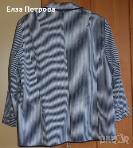 Дамски сет от рокля и сако - бяло и тъмно синьо; 4XL÷5XL, снимка 3 - Сака - 41962285