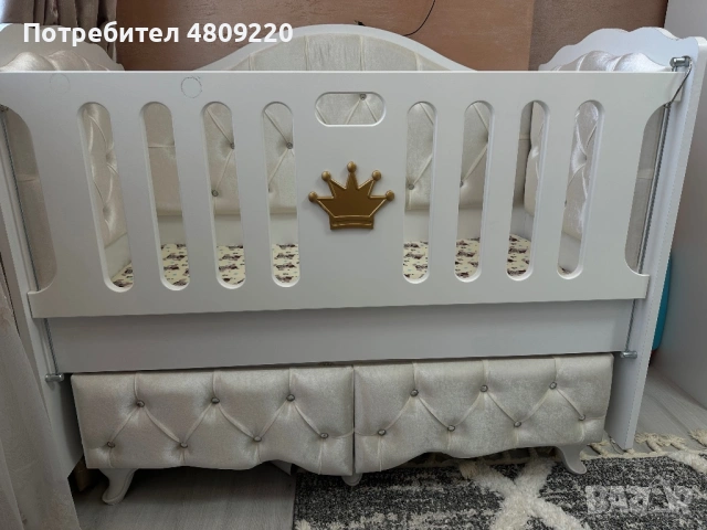 Детско бебешко легло с чекмедже + матрак“, снимка 2 - Бебешки легла и матраци - 54325047