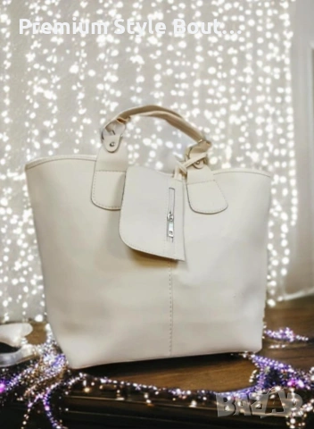 Дамска кожена чанта с аксесоар - портмоне, снимка 3 - Чанти - 54158811