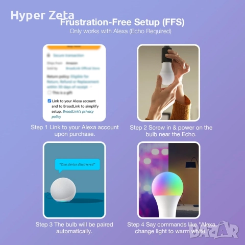 Димируеми Смарт Крушки Broadlink,4 бр, A60/E27/LED/9W/806LM, 25 лв, снимка 3 - Други - 52006223