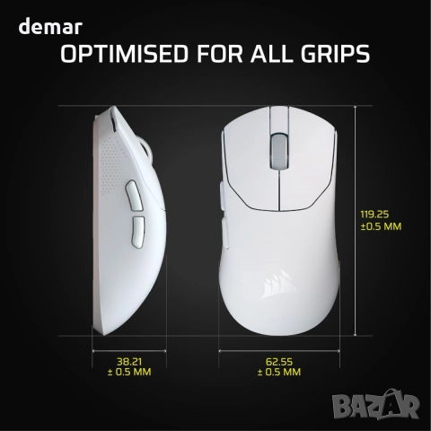 Corsair SABRE v2 PRO FPS безжична геймърска мишка–33 000 DPI, 36 грама, снимка 10 - Клавиатури и мишки - 52279291