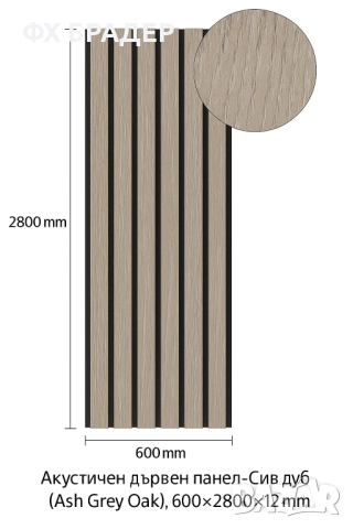 Декоративен акустичен панел 2800x600мм, Модерен интериор и шумоизолация, снимка 5 - Изолации - 52071860