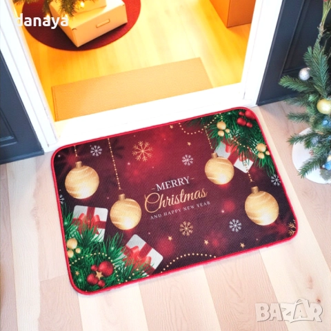 3920 Коледна постелка за врата, 60x40cm, снимка 4 - Изтривалки - 42377338