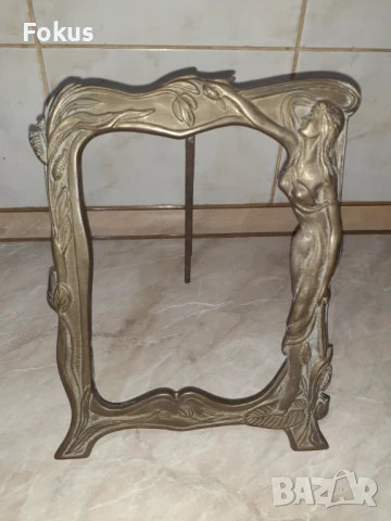 Стара барокова бронзова рамка за снимка - голяма, снимка 3 - Антикварни и старинни предмети - 50989479