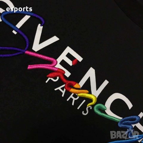 Мъжка тениска Givenchy Paris Embroidery Black XL, снимка 4 - Тениски - 26010301