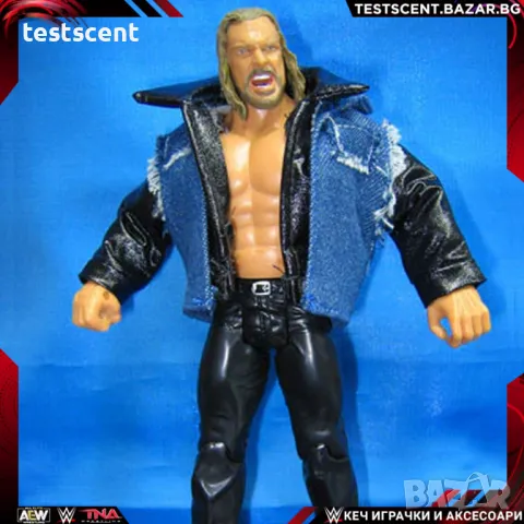 Облекло за екшън фигура Triple H Трите Хикса Denim Leather Jacket action figure clothing играчка, снимка 1 - Фигурки - 48503844