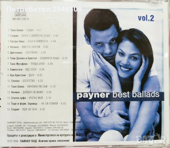 Payner Best Ballads vol. 2(1998), снимка 2 - CD дискове - 53900073