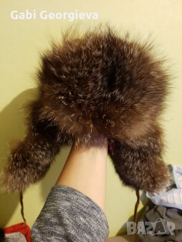 Дамска зимна шапка с естествен косъм , снимка 3 - Шапки - 31856244