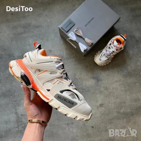 Balenciaga Track – White & Orange , снимка 3 - Маратонки - 54305962