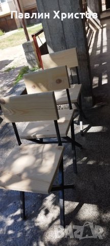 Пълен комплект столове и две пейки изработен от масив за вашия дом, хотел или заведение , снимка 5 - Столове - 41590132