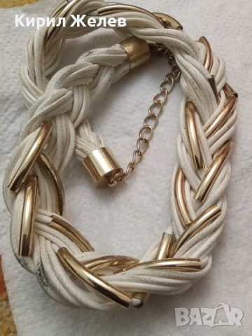 Колие с дитайли от златист метал 52841, снимка 3 - Колиета, медальони, синджири - 52867884