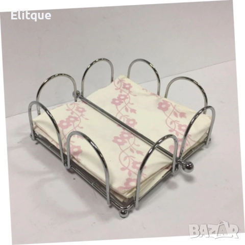 Луксозен метален салфетник в сребристо, ‎18,5 x 1 x 7,62 cm, снимка 9 - Други стоки за дома - 52901370