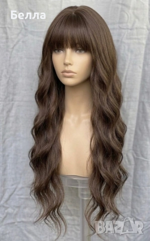 НОВА Кафява естествена перука! 100% високо качество