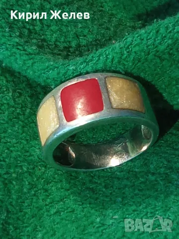 МАРКОВ ВИНТИДЖ АРТ СРЕБЪРЕН ПРЪСТЕН СРЕБРО 925 A1 с ДВЕ МАРКИРОВКИ и ЦВЕТЕН ЕМАЙЛ РЪЧНА РАБОТА 49935, снимка 17 - Пръстени - 49981847