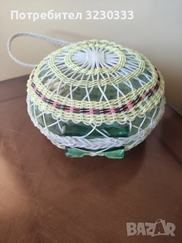 Стъклена бъклица , снимка 2 - Антикварни и старинни предмети - 42493454