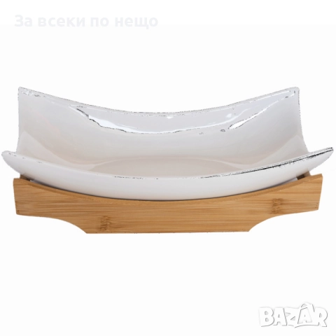 Поднос за сервиране с бамбукова стойка Код P1082, снимка 2 - Сервизи - 51437439
