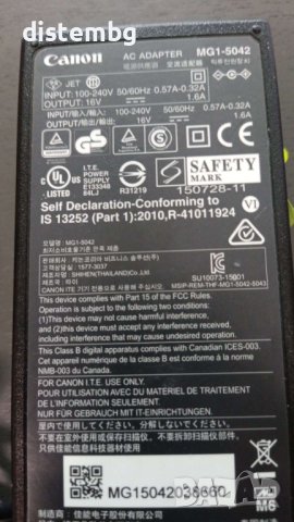 Aдаптер Canon 16V  1,6A, снимка 2 - Кабели и адаптери - 42024977