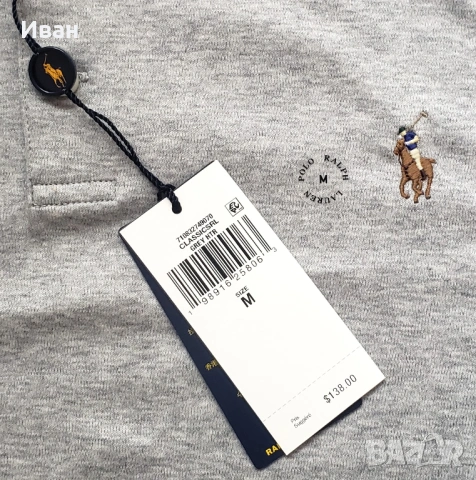 Нова оригинална фланелка Polo Ralph Lauren custom slim fit - размер  L, M - 100% памук, снимка 5 - Тениски - 54072405