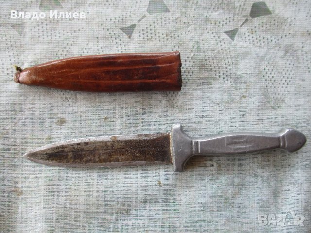Стар нож/кама/ с кожена ножница, снимка 2 - Ножове - 34195239