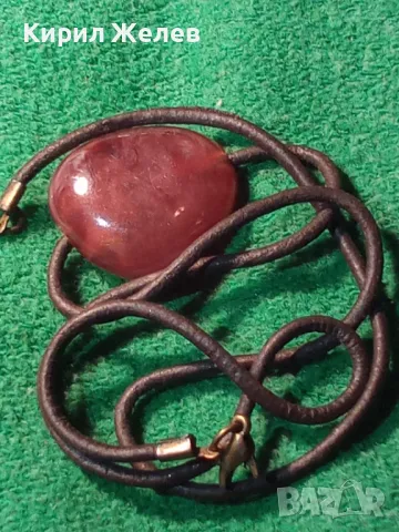 КРАСИВО СТАРО ВИНТИДЖ АРТ КОЛИЕ с ЧЕРВЕН АХАТ / ШНУРЧЕТО се НУЖДАЕ от НОВА ЗАКОПЧАЛКА 30676, снимка 13 - Колиета, медальони, синджири - 47316459