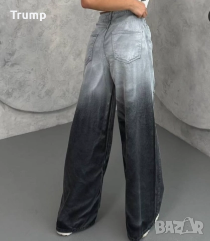 Ефектни дънки Преливащи от черно към сребърно, накъсан ефект, деним, снимка 3 - Дънки - 51586827