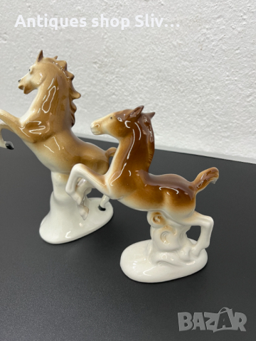 Чифт статуетки на коне от порцелан Lippelsdorf. №5172, снимка 7 - Колекции - 44632383