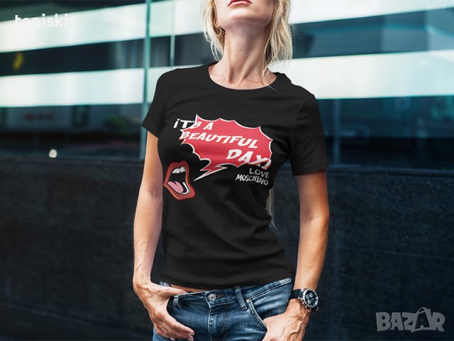  Дамска тениска Love Moschino принт 10 модела и всички размери , снимка 8 - Тениски - 28598783