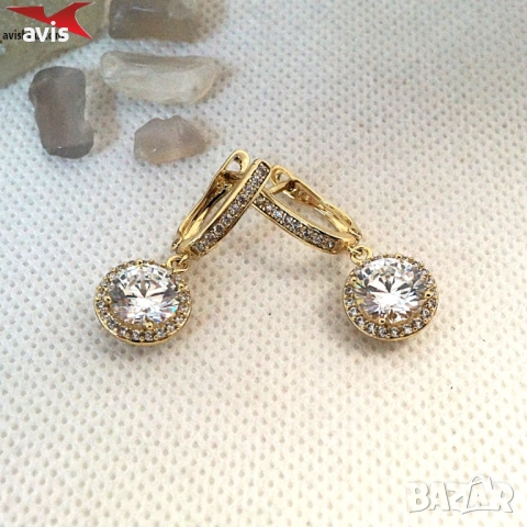 Обеци с 14К златно покритие 2141840