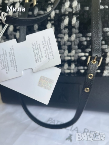 Patrizia Pepe - 100% Вълна и Кожа дамска чанта / Нова с етикети, снимка 2 - Чанти - 52514516