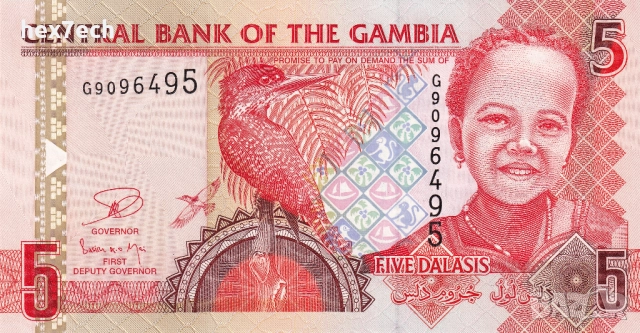 ❤️ ⭐ Гамбия 2006-2014 5 даласи UNC нова ⭐ ❤️, снимка 2 - Нумизматика и бонистика - 52891039