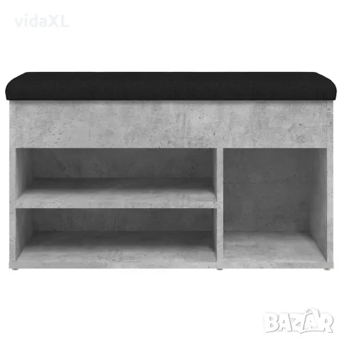 vidaXL Пейка за обувки, бетонно сив, 82x32x45,5 см, инженерно дърво, снимка 6 - Маси - 56148140